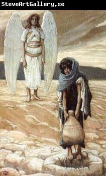 James Tissot Hagar and the Angel in the Desert